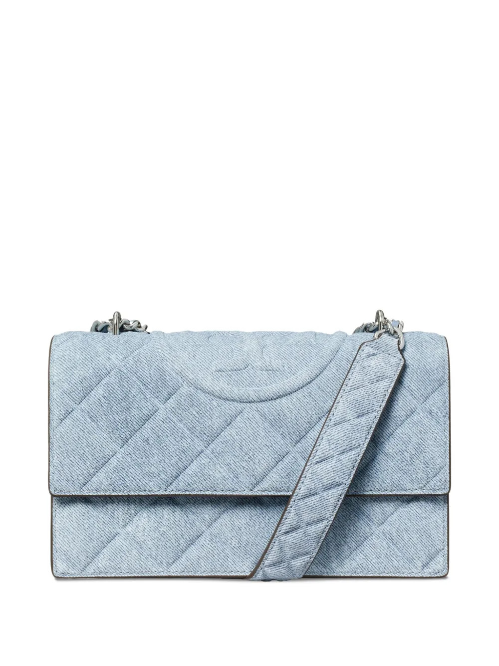 Tory Burch small Fleming denim convertible shoulder bag - Blue | Farfetch Global