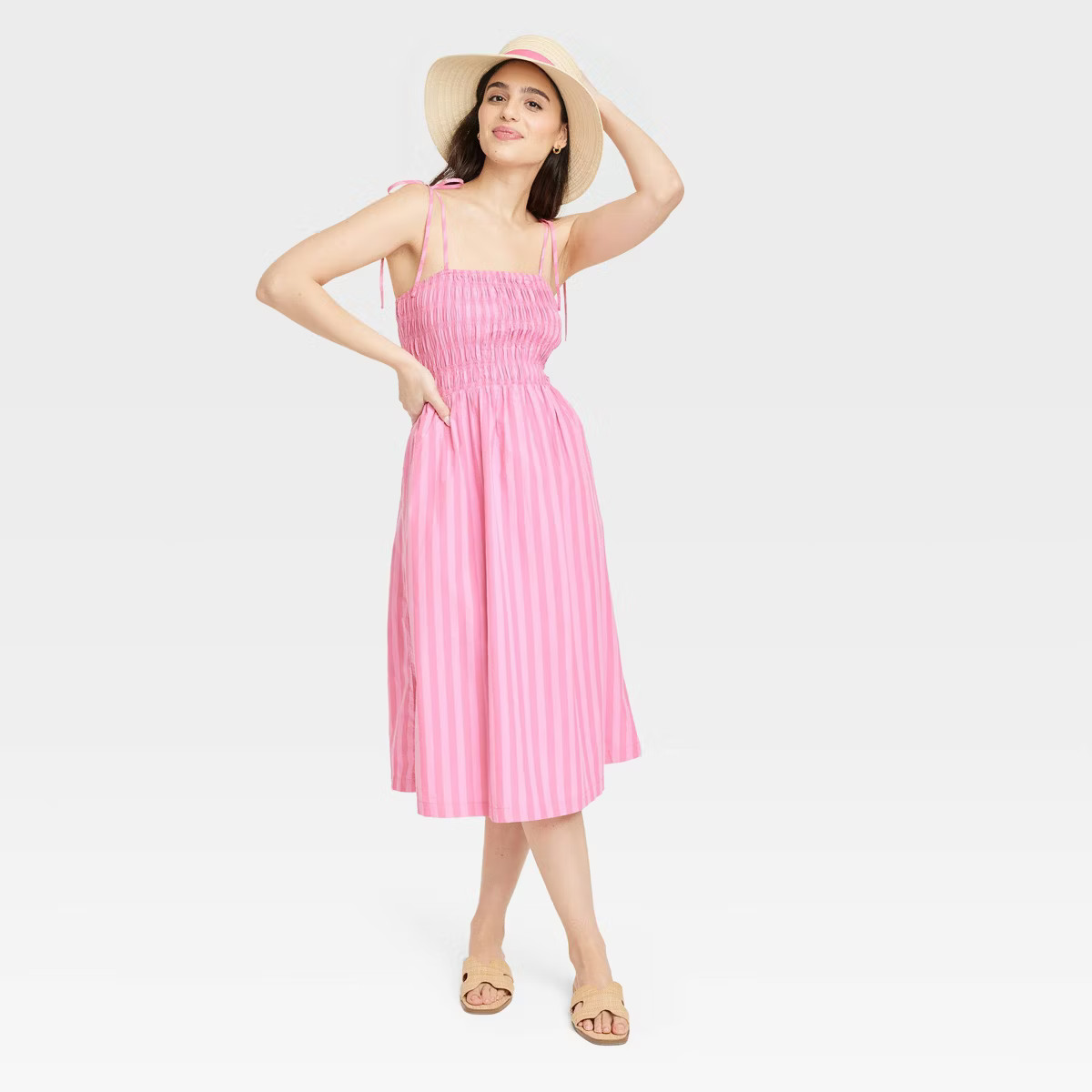Women's Midi Smoked Sundress - A New Day™ | Target