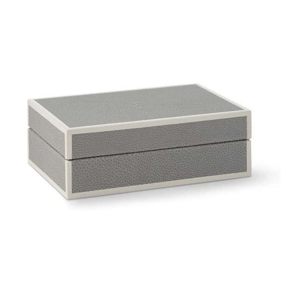 Faux Shagreen Box, Grey | Williams-Sonoma