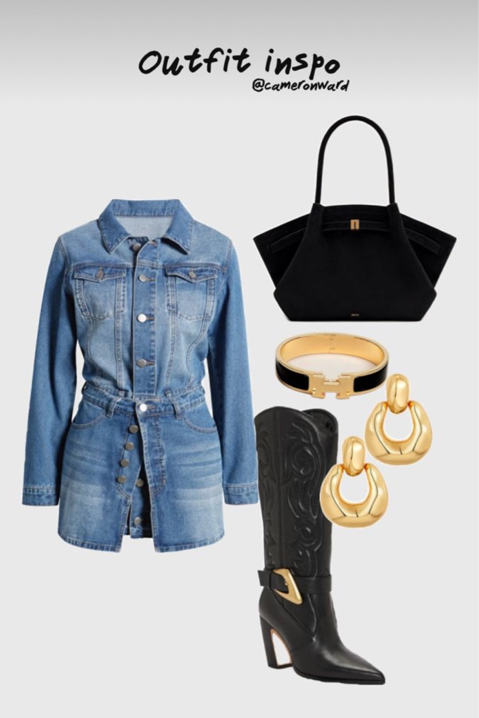 Denim dress, Jean dress, black boots, fall boots, black suede purse, amazon purse 

#LTKSeasonal #LTKSaleAlert #LTKStyleTip
