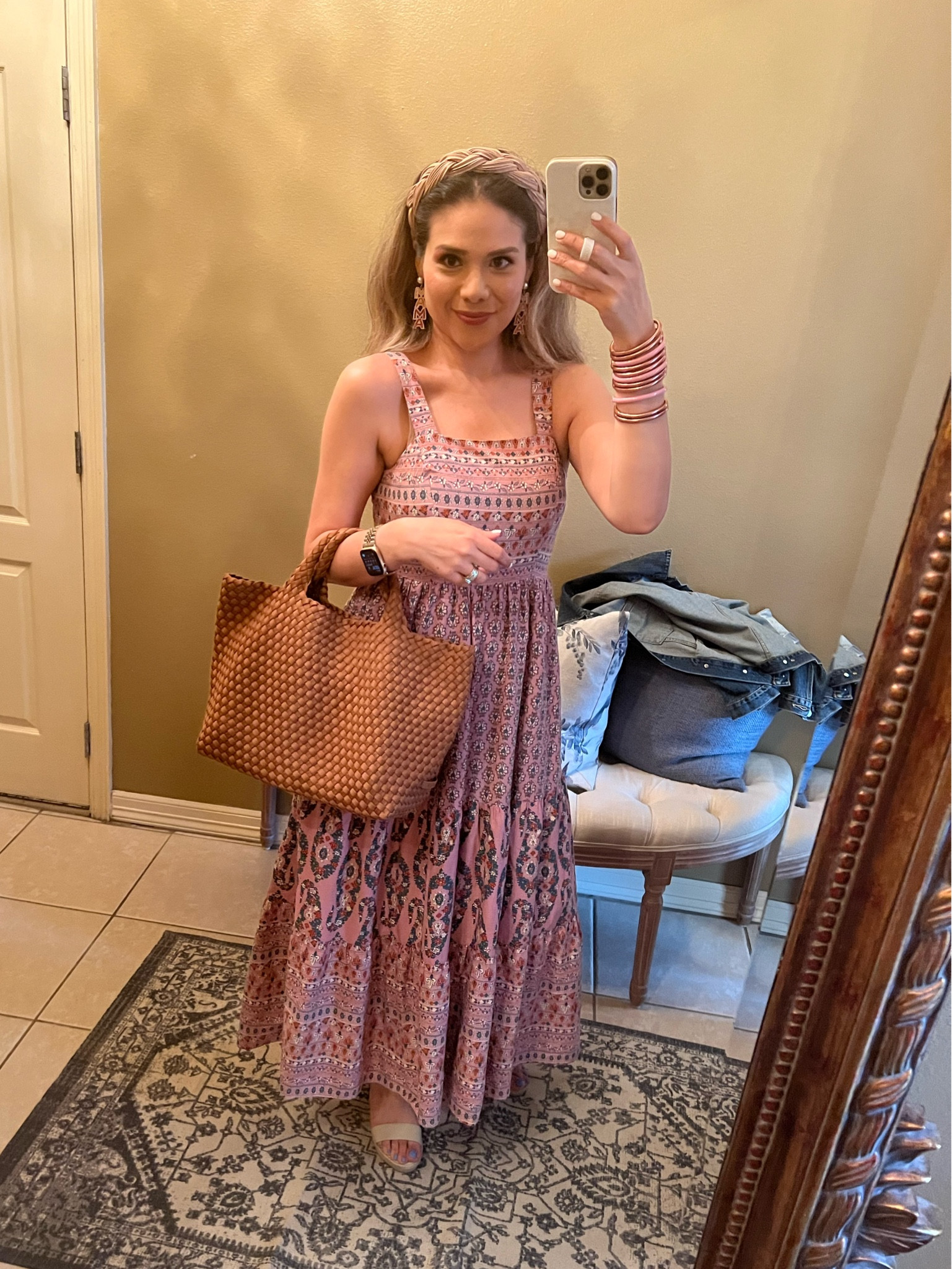 Mother’s Day outfit idea
Floral dress 20% off
Target style 
Target finds
Budhagirl bangles
Pink
Three kings
Rose gold

Mom outfit 
Naghedi 
Medium Tote
Cocoa
St. Barths tote
Mama earrings
Amazon finds 
Two tone watch band
Silver
Gold
Rolex band

#LTKGiftGuide #LTKitbag #LTKsalealert
