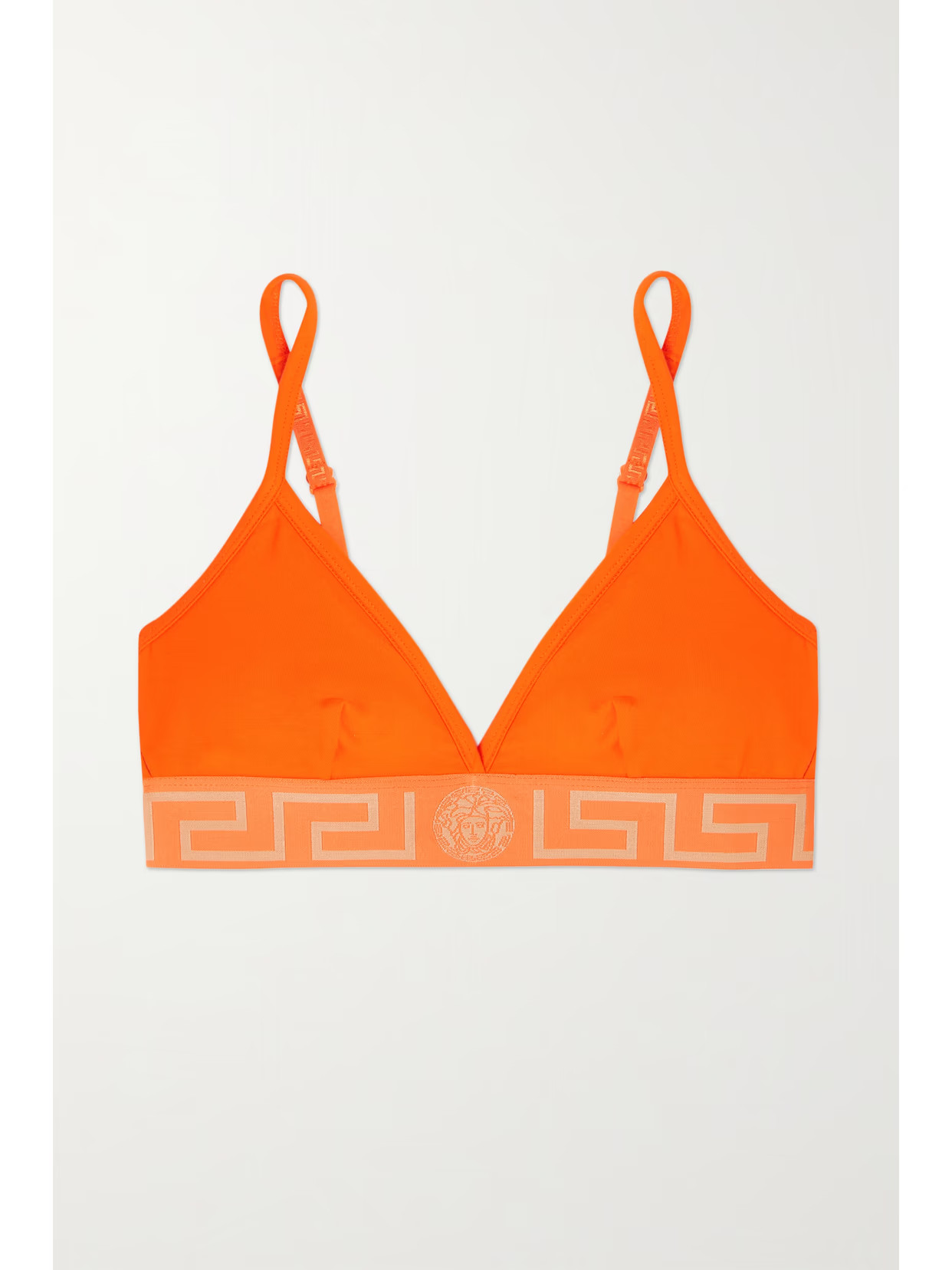 Versace - Stretch-cotton Jersey Soft-cup Triangle Bra - Orange | NET-A-PORTER (US)