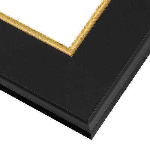 Modern Black Picture Frame with Gold Lip | Picture Frames