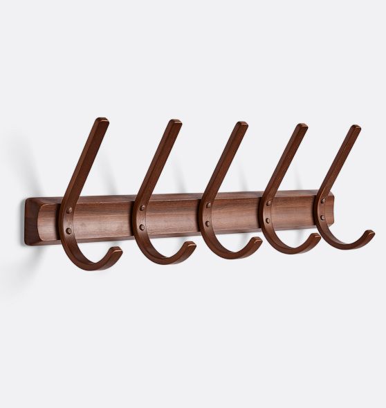 Arlie Bent Wood 5-Hook Rack | Rejuvenation