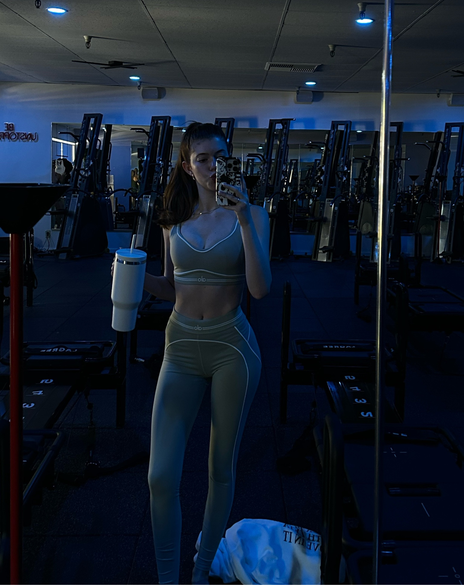 pilates set🤍 loving this beautiful green color and the white detailing. Amazing quality and sooo flattering!!! 

#LTKfitness #LTKActive
