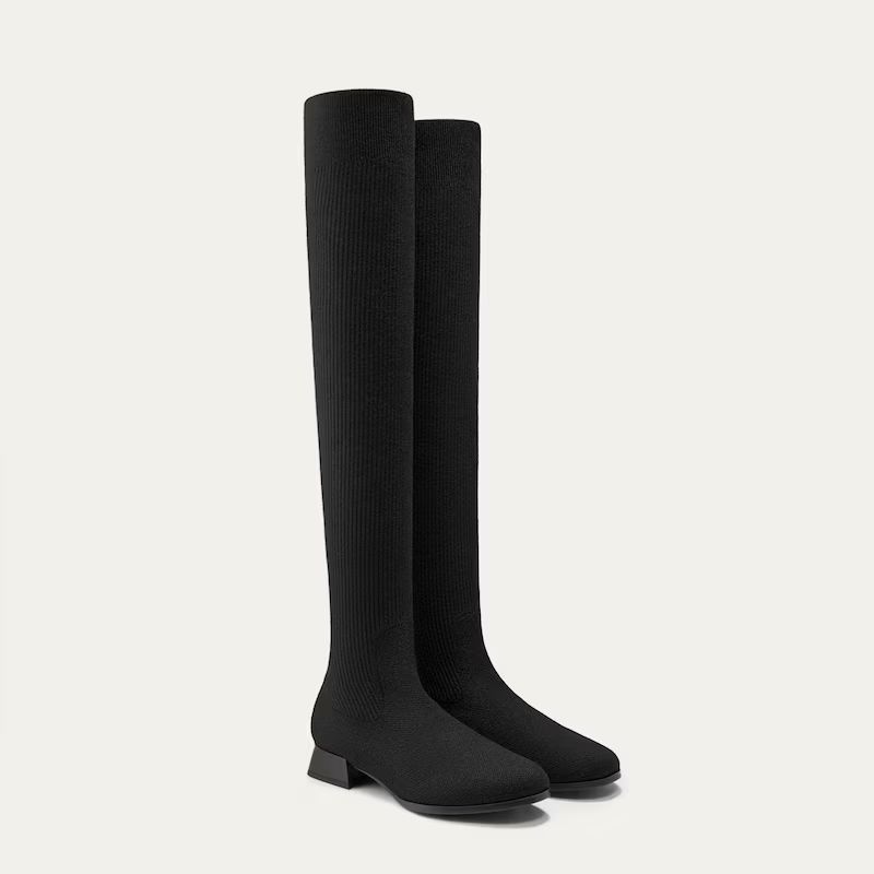 Round-Toe Water-Repellent Wool Over-the-Knee Boots (Madeline Pro) | VIVAIA