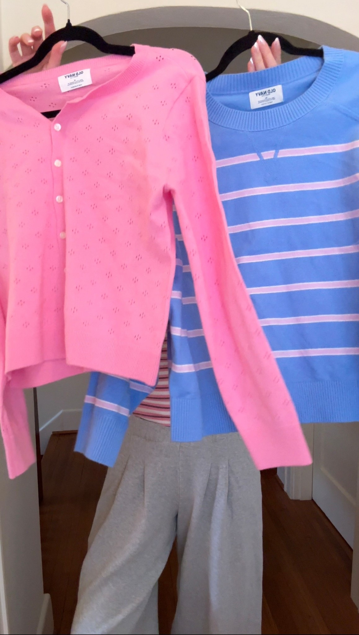 GREY SWEATPANTS — S Long (recommend sizing down one)
STRIPED SWEATER — XL for a more comfy, oversized fit
JEANS — 4 Long (recommend sizing down one)

#LTKgrwm #LTKSaleAlert #LTKSeasonal