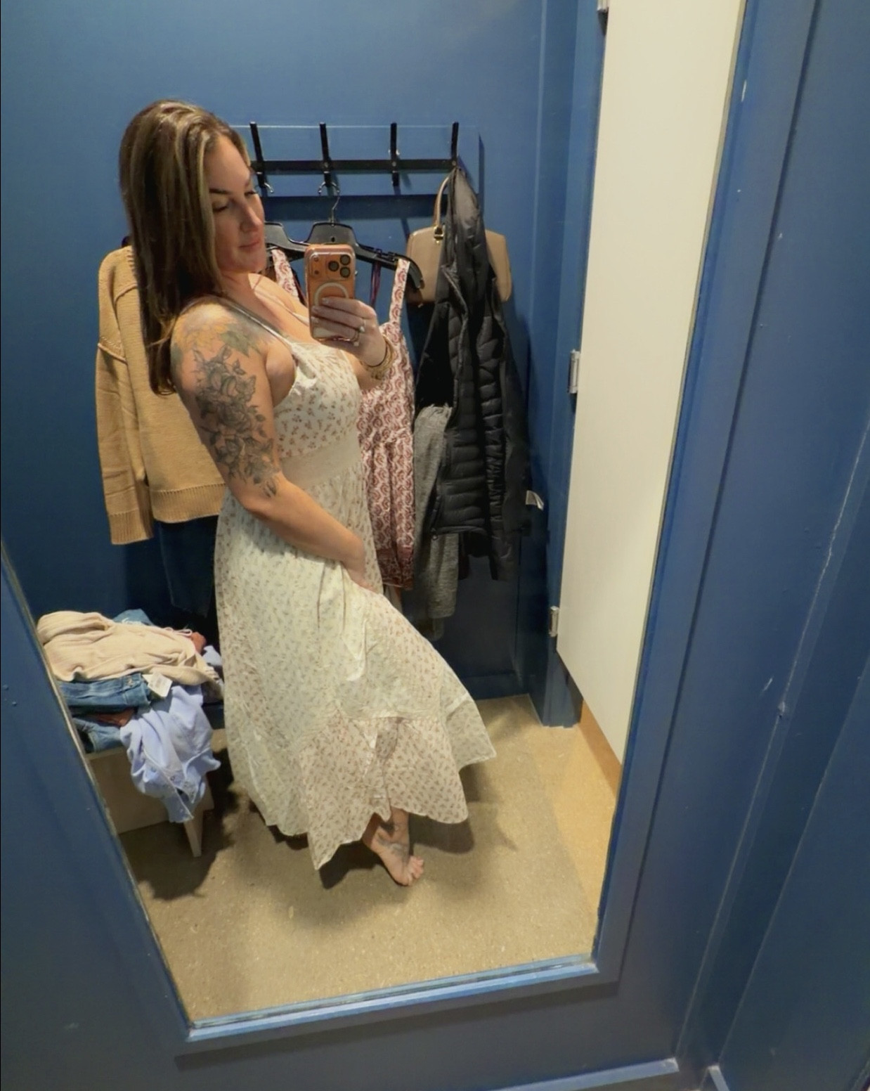 American Eagle fitting room find 🤍
Love this floral dress for spring. Super flattering and really comfortable. 
Lg and xl fit comfortably! 

#LTKTall #LTKSeasonal #LTKmomlife