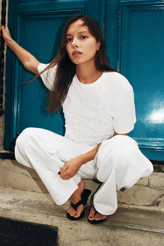 SHORT SLEEVE RUCHED TOP | Zara US