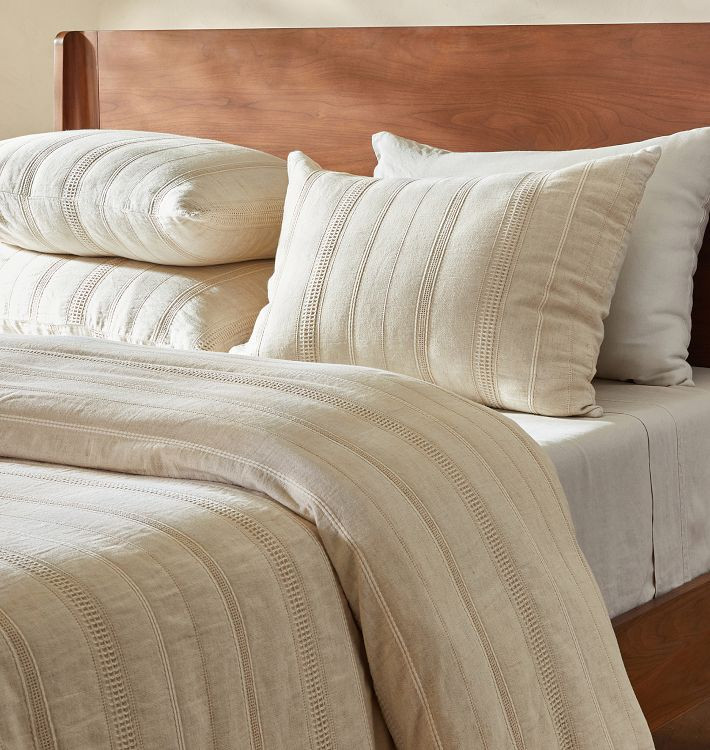 Textured Striped Duvet & Shams | Rejuvenation