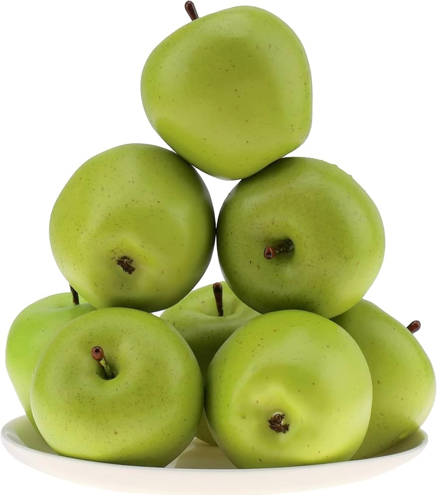 Gresorth 6 Pcs 7cm Fake Green Apple Decoration Artificial Green Apple Fruit | Amazon (US)