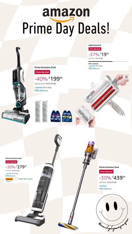 Cleaning supplies are on Prime Day Deals right now! 

Dyson 30% off
Tineco 30% off
Bissel 40% off
Chomchom 37% off

#LTKxPrime #LTKSeasonal #LTKHolidaySale