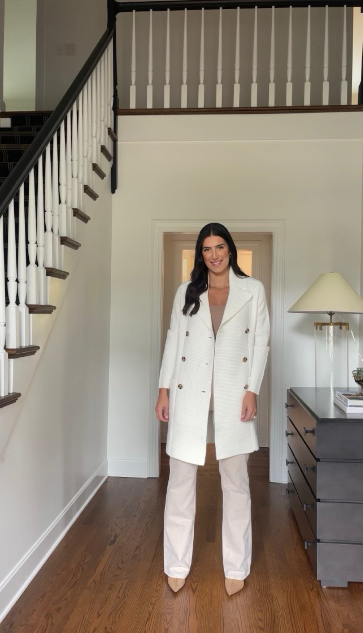 White coat - long coat - winter work wear - work outfit - booties - tan booties - tan shoes - tall boots 

#LTKworkwear #LTKshoecrush #LTKstyletip