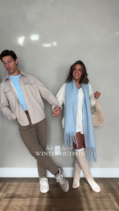 Winter outfit inspo - light blue makes for a great accent color with neutrals!

#LTKstyletip #LTKHoliday #LTKmens