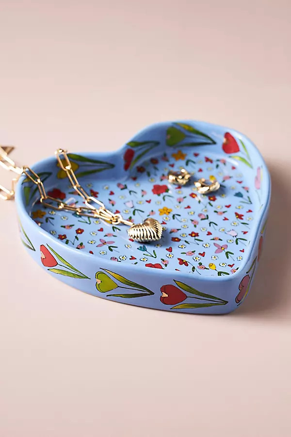 The Mud Fairy Blooming Hearts Stoneware Trinket Dish | Anthropologie (US)