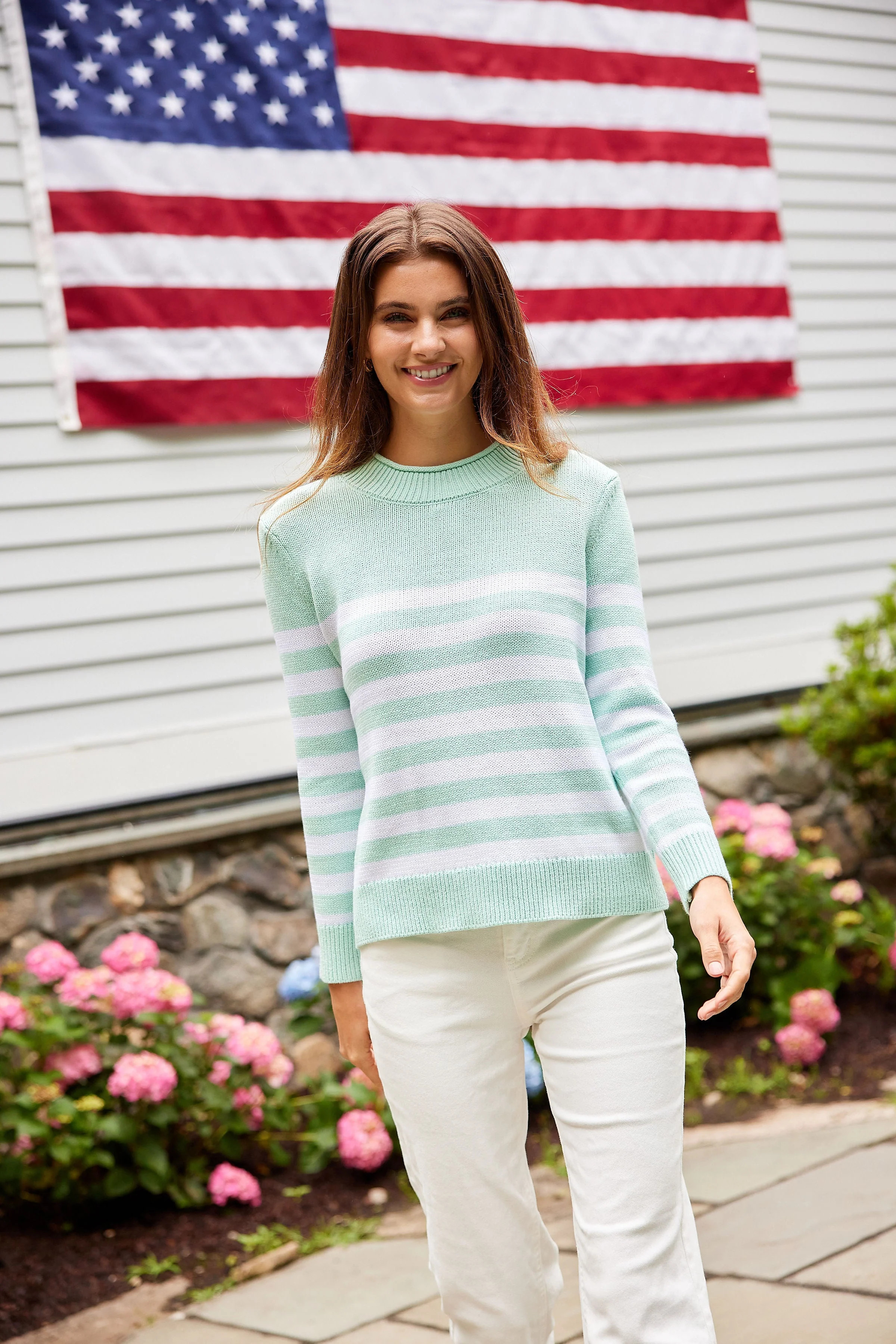 Cabbage Roll Neck Stripe Sweater | Sail to Sable