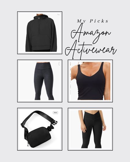 Amazon activewear, leggings, workout tank, belt bag, sweatshirt, black 

#LTKunder100 #LTKfit #LTKSeasonal