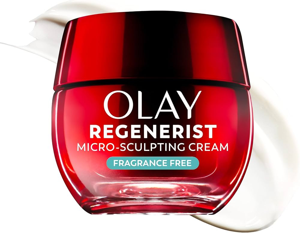 Olay Face Moisturizer, Regenerist Micro-Sculpting Cream for Women, Fragrance-Free - Anti-Aging, Anti-Wrinkle, Firming Skin Care - Triple Collagen Cream, Peptide, Hyaluronic Acid, Niacinamide, 1.7oz | Amazon (US)