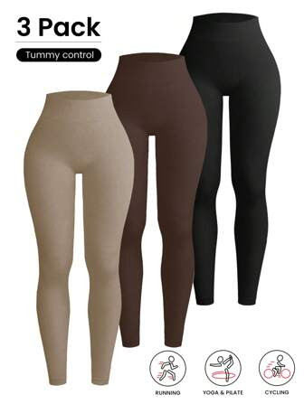 in Rib-Knit Women Sports Leggings | SHEIN