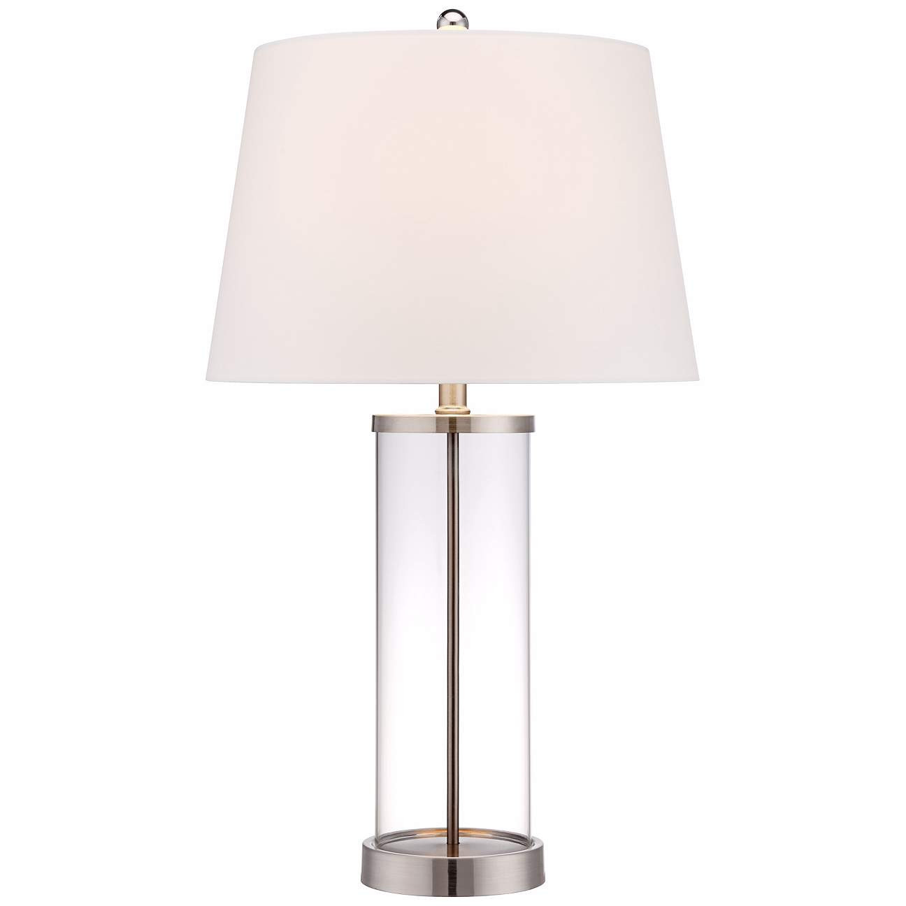 Glass and Steel Cylinder Fillable Table Lamp | www.lampsplus.com | Lamps Plus