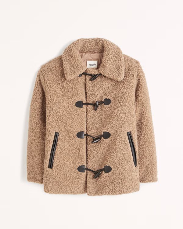 Women's Toggled Sherpa Coat | Women's Coats & Jackets | Abercrombie.com | Abercrombie & Fitch (US)