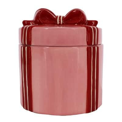 Ashland 6.5" Pink & Red Gift Ceramic Container with Lid Holiday and Christmas Home Decor | Amazon (US)