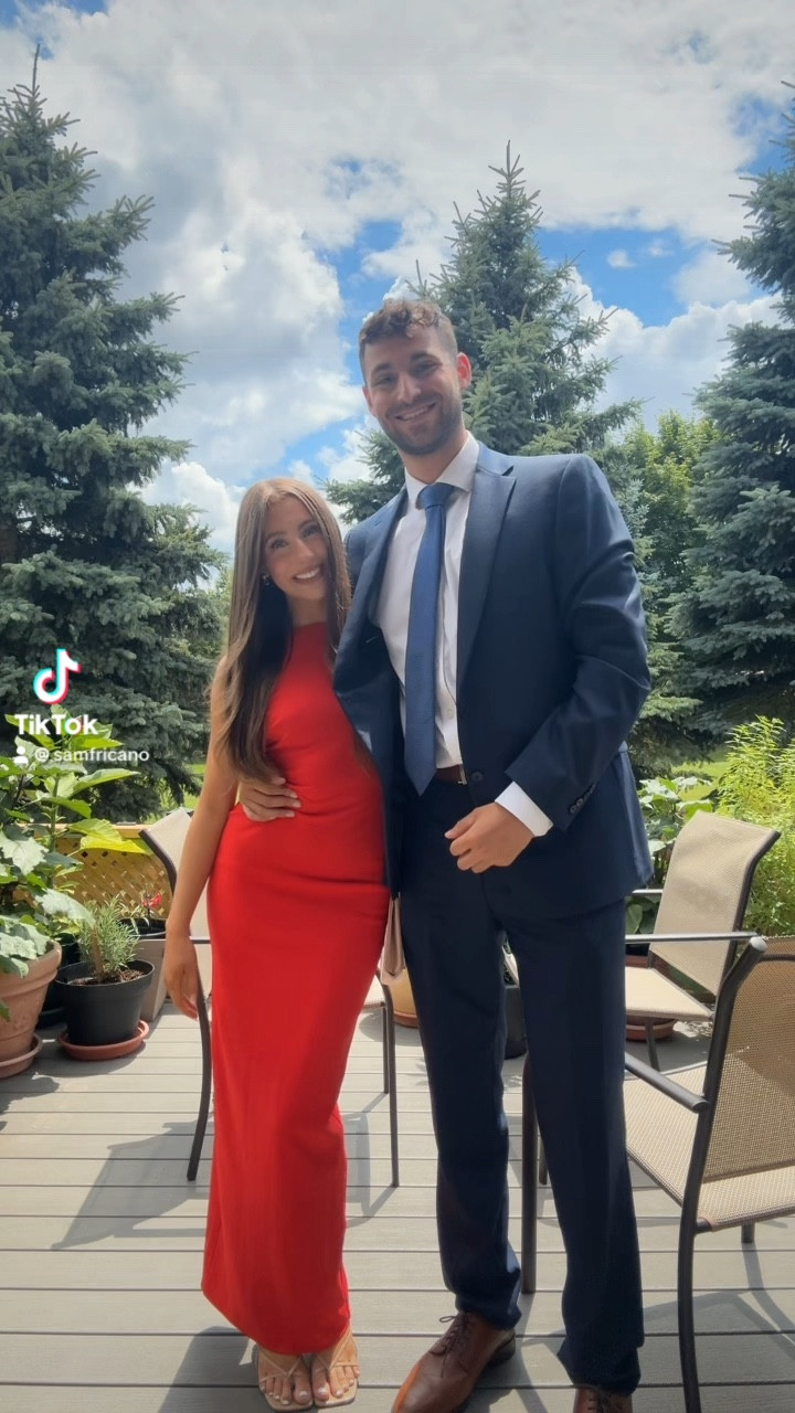 Cherry red wedding guest dress ❤️