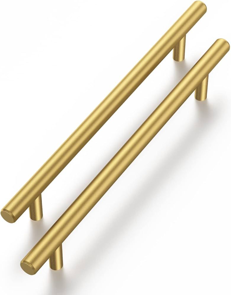 Haliwu 30 Pack/Gold Cabinet Pulls, Brushed Brass Cabinet Pulls 5 inch Hole Center Stainless Steel... | Amazon (US)