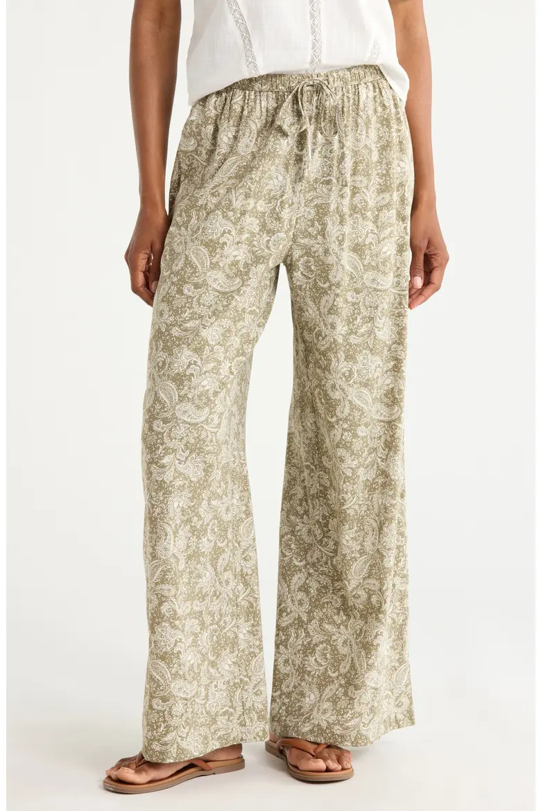 Melrose and Market Summer Print Wide Leg Pants (Women) | Nordstromrack | Nordstrom Rack