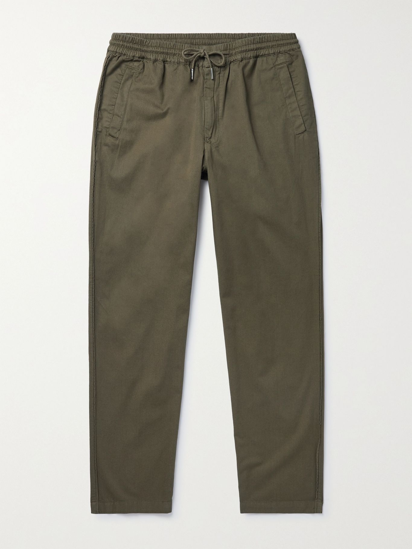 Green Tapered Cotton-Twill Drawstring Trousers | FOLK | MR PORTER | Mr Porter (US & CA)