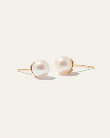 14K 6mm Freshwater Cultured Pearl Stud Earrings | Quince