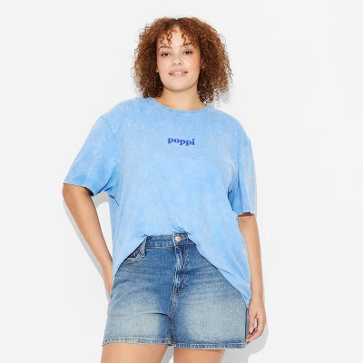 Adult Poppi Taste the Future Short Sleeve Graphic T-Shirt - Blue | Target