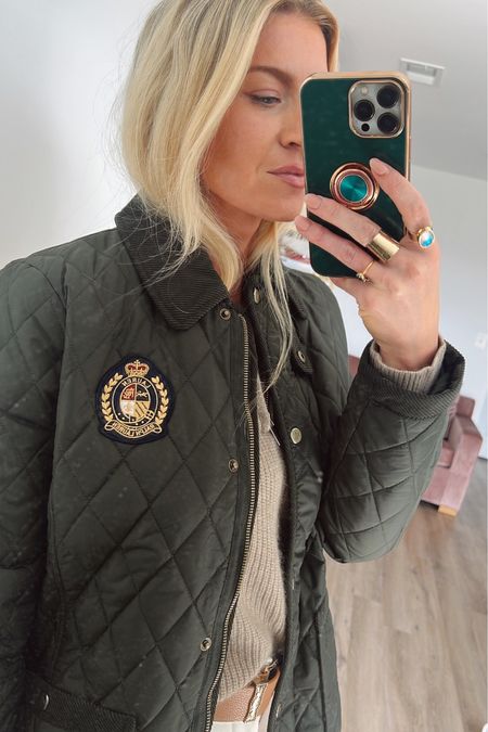 Olive quilted jacket, fall jacket 

#LTKSeasonal