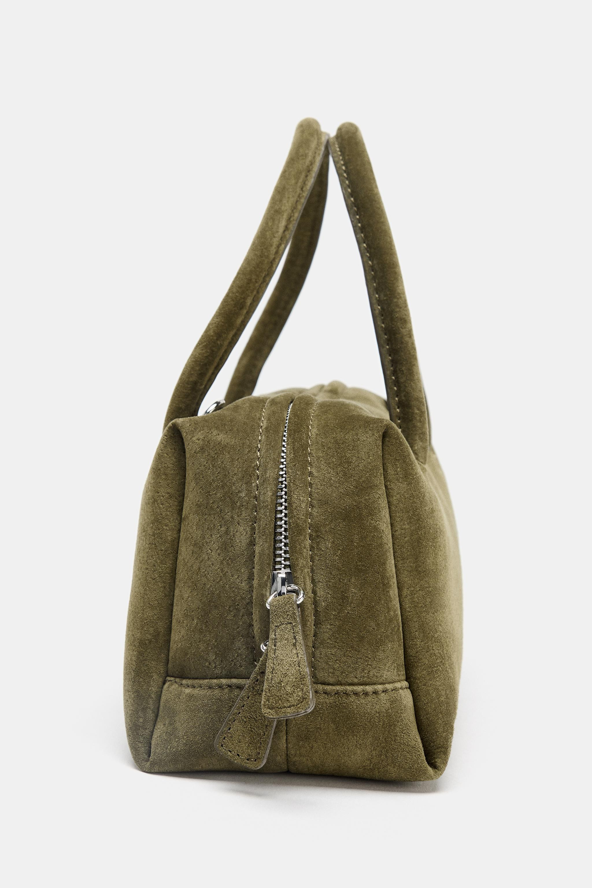SPLIT LEATHER BOWLING BAG$ 149.00 Khaki Green Ecru ChocolateKhaki Green | 6552/610/032Add to cart... | Zara US