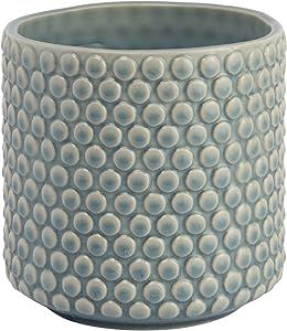 Bloomingville Coastal Stoneware Pot with Raised Dots and Crackle Glaze, Sky Blue, 6" | Amazon (US)