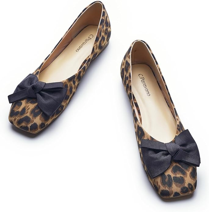 C.Paravano Women's Flats | Square Toe Shoes for Women | Leather Flat Shoes for Women | Slip On Ba... | Amazon (US)