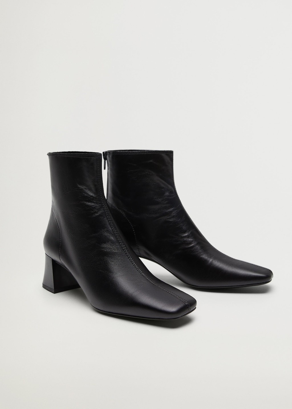 Squared toe leather ankle boots | MANGO (US)