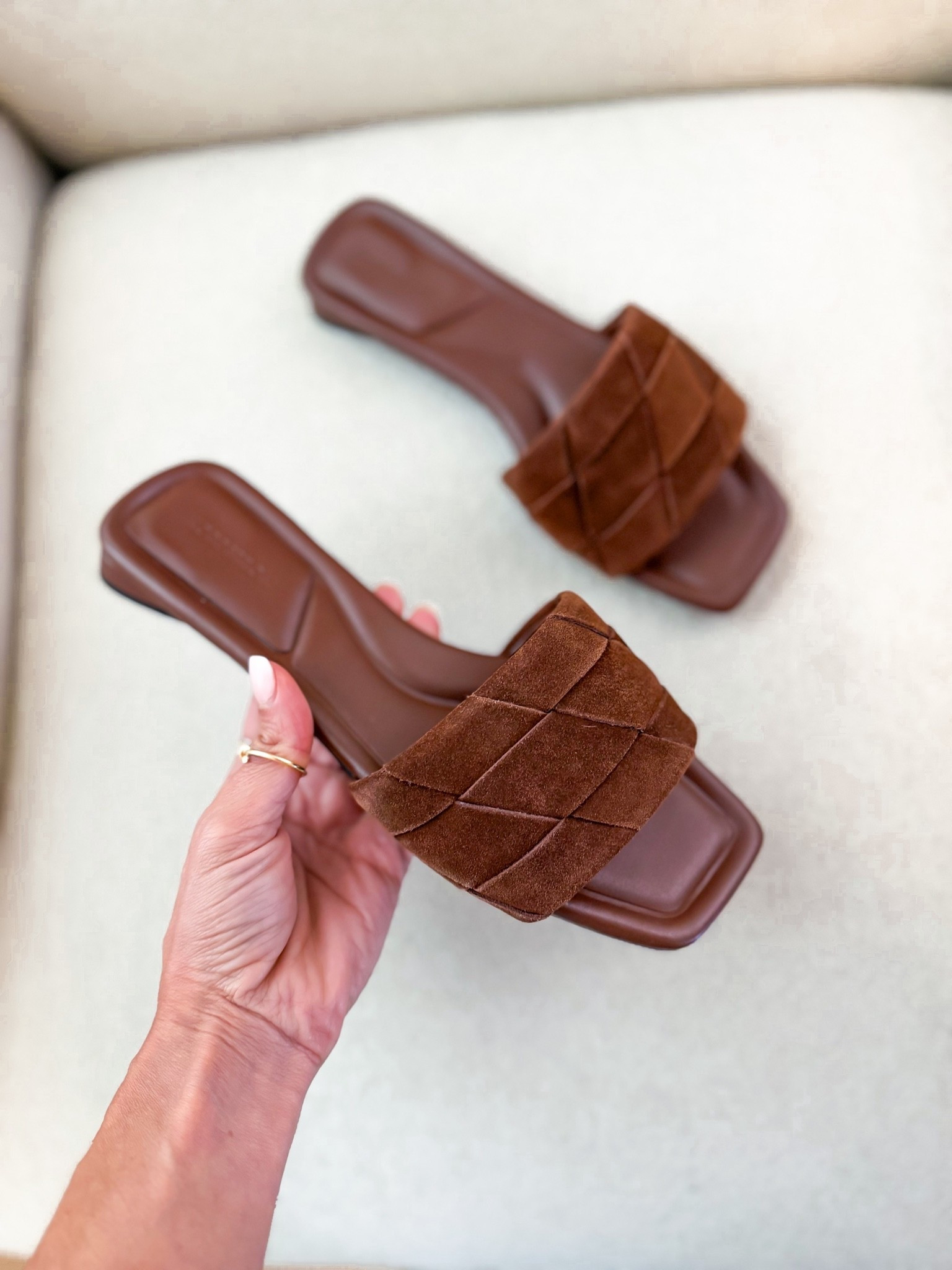 I love these gorgeous women slides for summer and early fall! I went up half a size! Chocolate brown woven flats. Summer sandals. Fall sandals. Summer style. Summer outfits. Resort outfits. Resort wear. Vacation outfits.

#LTKootd #LTKSwim #LTKTravel