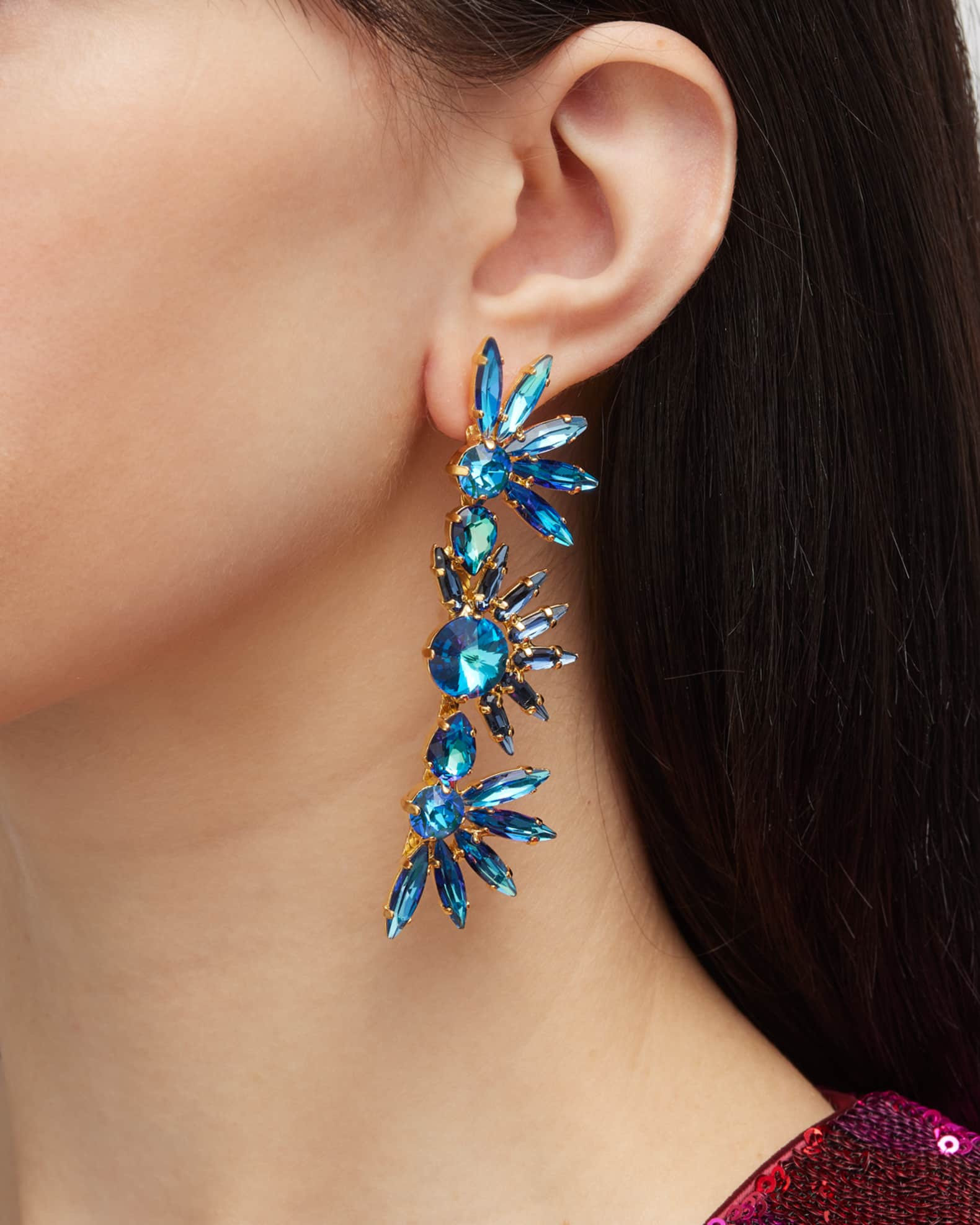 Elizabeth Cole Livy 24k Gold-Plated & Crystal Earrings | Neiman Marcus