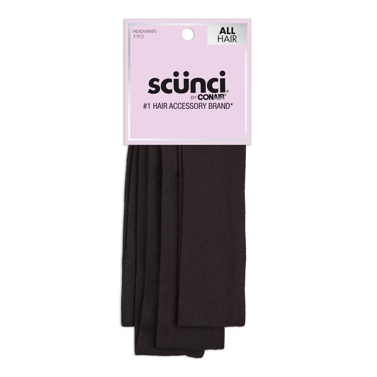 scünci No Damage Stretch Fabric Headbands - Black - All Hair - 5pk | Target