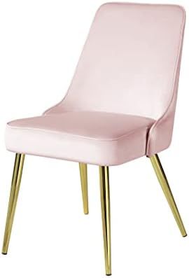 KithKasa Velvet Vanity Chair Upholstered Mid-Century Modern Dining Chairs with Gold Legs for Kitchen | Amazon (US)