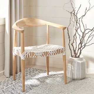 SAFAVIEH- Bandelier Light Oak Arm Chair. | Bed Bath & Beyond
