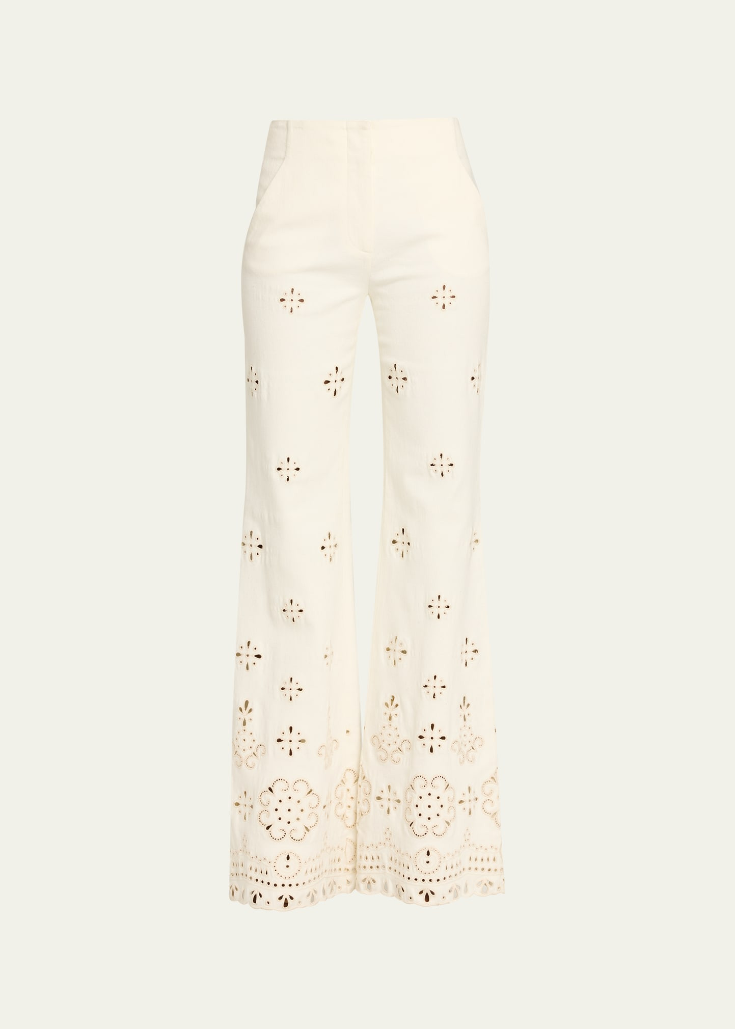 Veronica Beard Komi Eyelet Flare Pants | Bergdorf Goodman