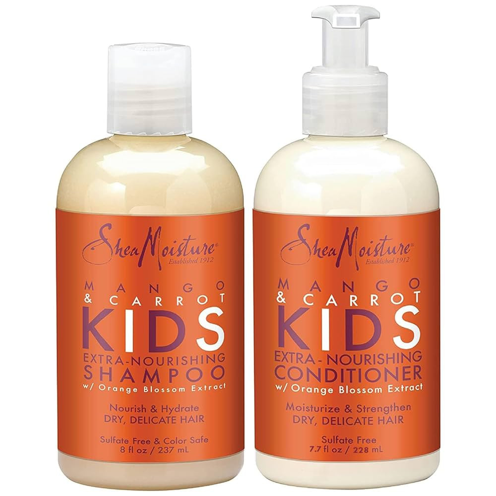 Shea Moisture Mango & Carrot Kids, Extra-Nourishing, Shampoo (8 Oz) and Conditioner (7.7 Oz), Ora... | Amazon (US)