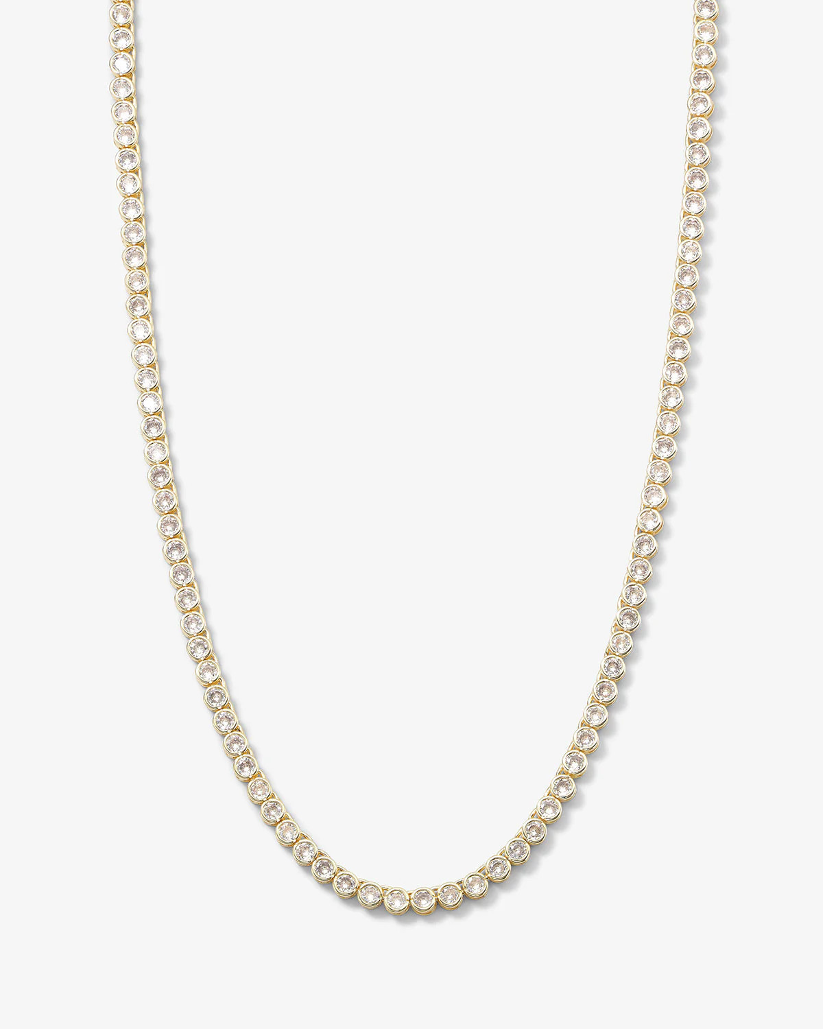 Baroness Tennis Necklace 3mm - Gold|White Diamondettes - 21.5 | Melinda Maria Jewelry