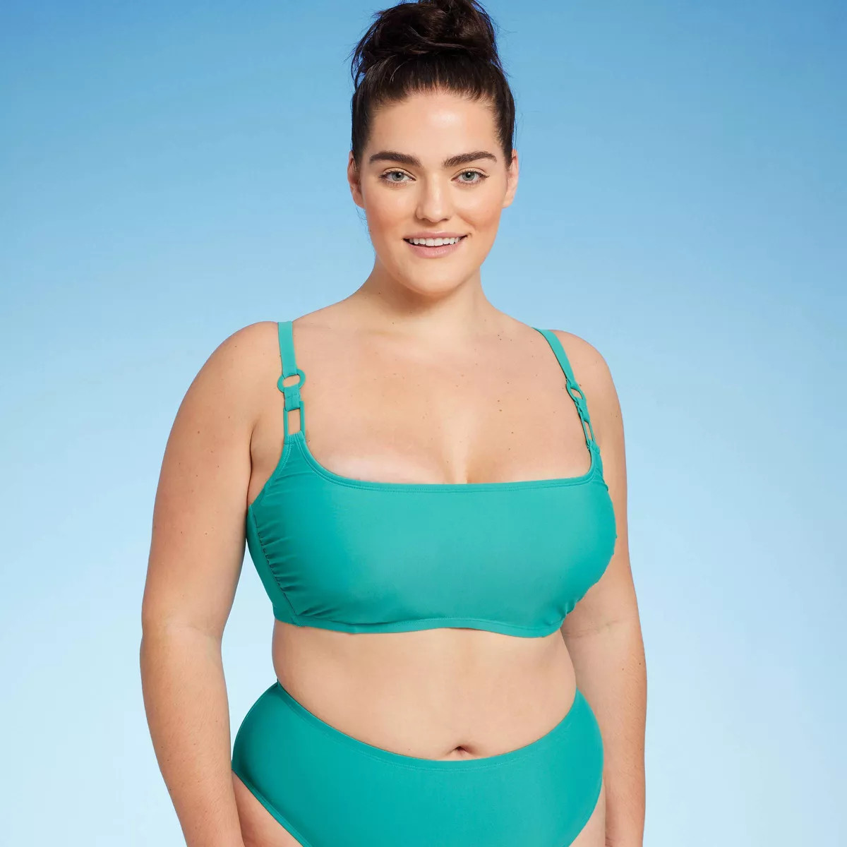 Women's Ring Detail Hidden Underwire Bikini Top - Shade & Shore™ Teal Green 24 | Target