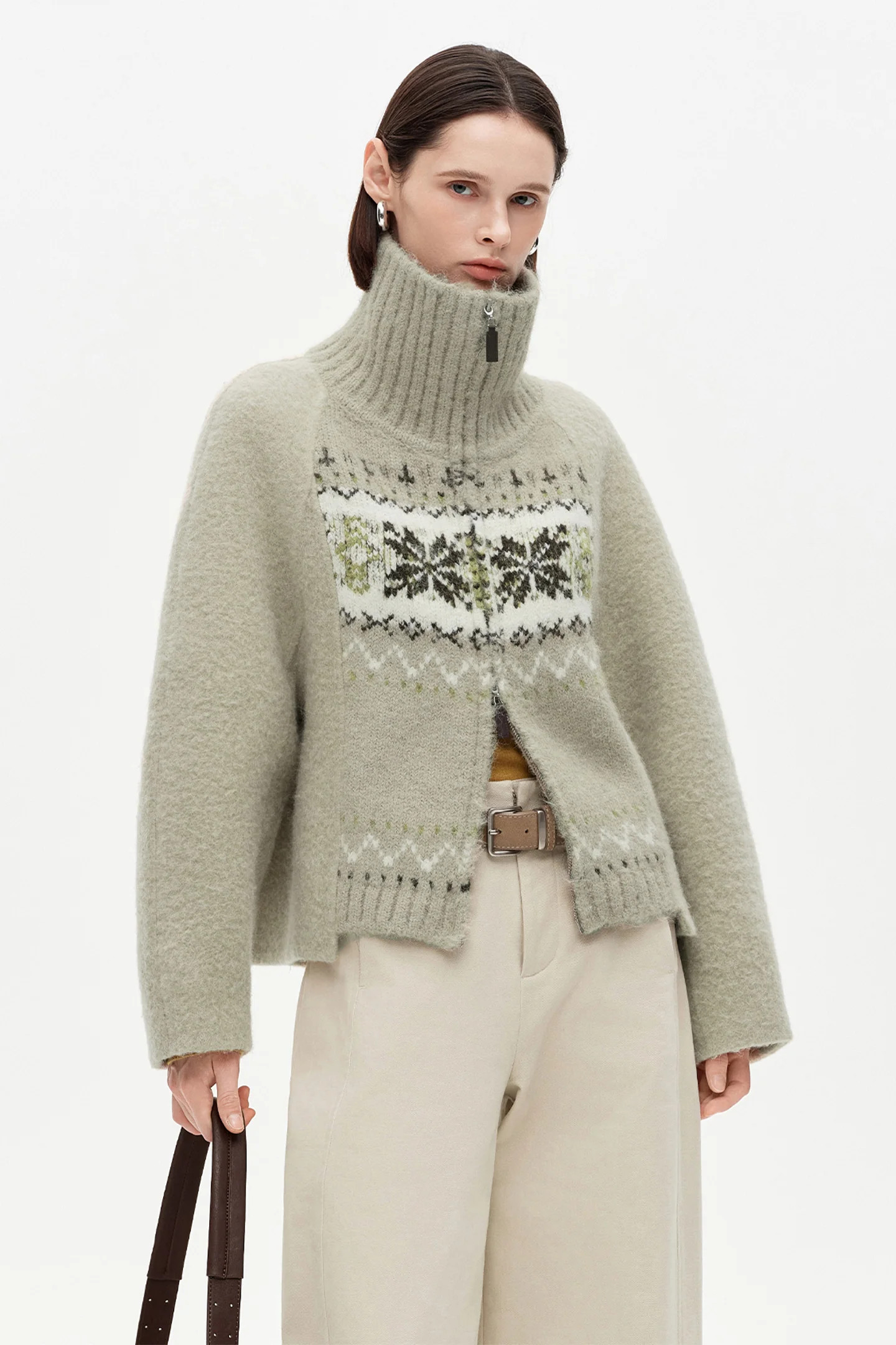 SELFWHO Wool Blend Knitted Woolen Coat | SELFWHO