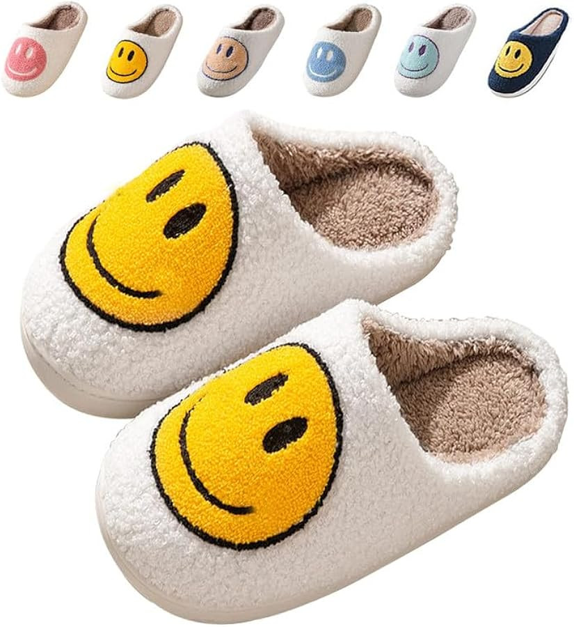 AWONS Cute Smile Slippers for Kids Girls Boys,Happy Face Slippers Soft Plush Preppy Slippers Memo... | Amazon (CA)