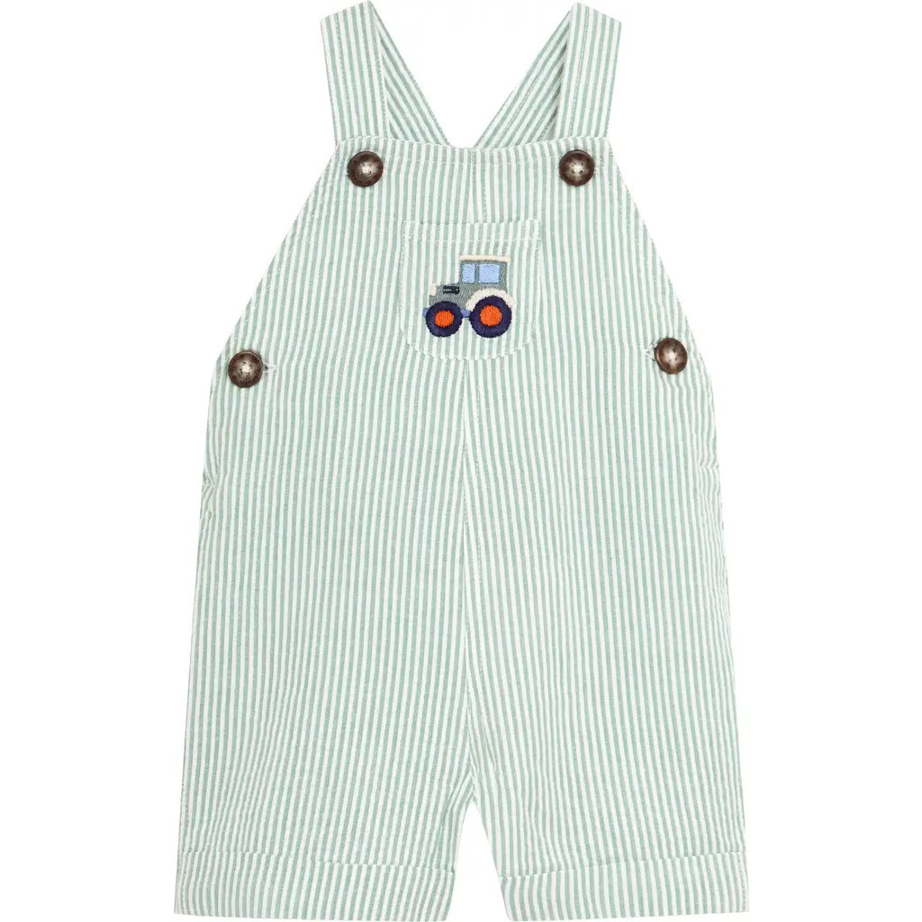 JOJO MAMAN BEBE Tractor Embroidered Overalls in Green at Nordstrom, Size 0-3M | Nordstrom
