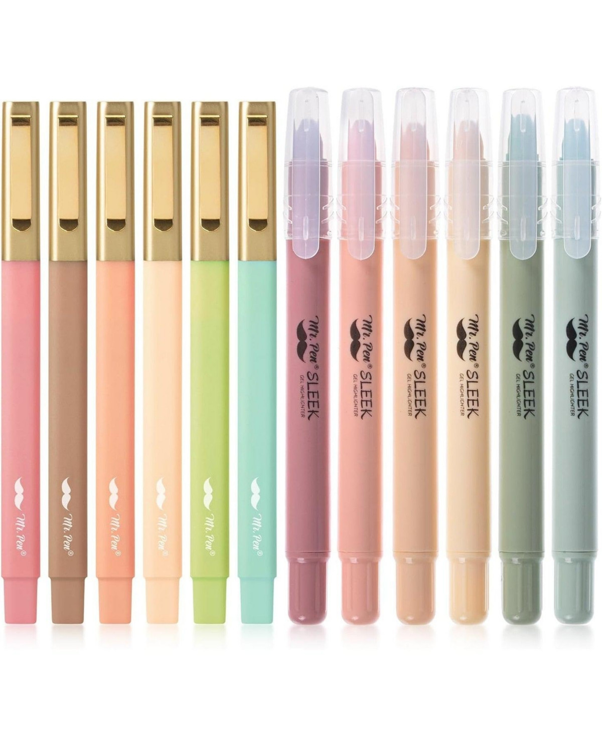 Mr. Pen Aesthetic Gel Highlighter and Pen No Bleed, 12 Pack, Pastel | Macy's